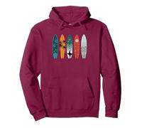 Surfer Surf Hawaii Board for Boys Men Pullover Hoodie, Adult Unisex, Burgundy, Small