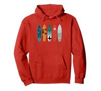 Surfer Surf Hawaii Board for Boys Men Pullover Hoodie, Adult Unisex, Red, X-Large