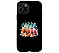 Surfer Surfboard Beach Summer Retro Hawaiian Ocean Tropics Case for iPhone 11 Pro