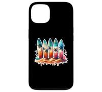 Surfer Surfboard Beach Summer Retro Hawaiian Ocean Tropics Case for iPhone 13