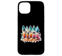 Surfer Surfboard Beach Summer Retro Hawaiian Ocean Tropics Case for iPhone 15 Plus