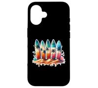 Surfer Surfboard Beach Summer Retro Hawaiian Ocean Tropics Case for iPhone 16