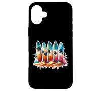Surfer Surfboard Beach Summer Retro Hawaiian Ocean Tropics Case for iPhone 16 Plus