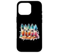 Surfer Surfboard Beach Summer Retro Hawaiian Ocean Tropics Case for iPhone 16 Pro