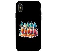 Surfer Surfboard Beach Summer Retro Hawaiian Ocean Tropics Case for iPhone X/XS