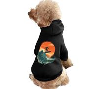 Surfer Surfing Riding The Wave Sunset Dog Hoodies Hooded Sweatshirts Pet Costmes Puppy Pullover Cat Clothes Top