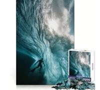 Surfer Under A Wave Teenager Jigsaw Puzzles 1000 Pieces Memory Boost Home Activity Pattern Assembly Perfect Present (50x75cm)