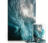 Surfer Under A Wave Teenager Jigsaw Puzzles 1000 Pieces Memory Boost Home Activity Pattern Assembly Perfect Present (50x75cm)