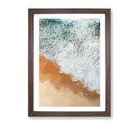 Surfer Upon The Beach In Australia In Abstract Modern Framed Print | A4 Walnut Framed Wall Art | Ready to Hang | Abstract Beach Picture | Living Room Bedroom Lounge Office