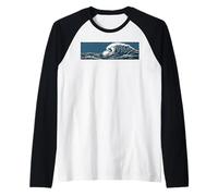 Surfer Wave Vintage Surfboard Surfing for Surfers Raglan Baseball Tee