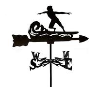 Surfer Wine Set Birdhouse Decorative Wind Vane Weather Vane, Stainless Steel Weathervane Measuring Tool Farm Retro Scene Wind Direction Indicator Easy Use And Install