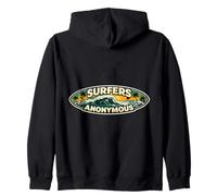 Surfers Anonymous Addicted To Surfing Lover Surf Joke Quote Zip Hoodie
