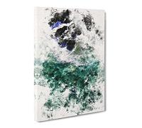 Surfers At Byron Bay In Australia Watercolour Modern Canvas Wall Art Print Ready to Hang, Framed Picture for Living Room Bedroom Home Office Décor, 20x14 Inch (50x35 cm)