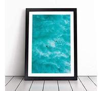Surfers in Brazil Framed Wall Art Picture Print - Canvas Painting - Modern Home Décor Poster - Ready to Hang for Living Room Bedroom Kitchen - Black A3 (36 x 48 cm)