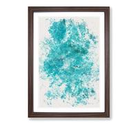 Surfers in Brazil Watercolour Framed Print | A2 Walnut Framed Wall Art | Ready to Hang | Modern Historical Picture | Living Room Bedroom Lounge Office