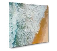 Surfers on the Gold Coast Canvas Print | Gallery Wrapped 30mm Frame Wall Art | 20x20 inches | Ready to Hang | Abstract Seascape Picture | Living Room Bedroom Lounge Office