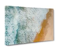 Surfers On The Gold Coast In Abstract Modern Art Canvas Wall Art Print Ready to Hang, Framed Picture for Living Room Bedroom Home Office Décor, 24x16 Inch (60x40 cm)
