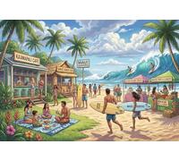 Surfers' Paradise 1000 Piece Jigsaw Puzzle,Whimsical Challenge,Adults & Kids 14+,Home Wall Decor,Educational Toy,Premium Cardboard,Gift Idea,Stress Relief 52x38cm