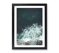 Surfers Waiting For Waves In Bali In Abstract Modern Framed Print | A3 Black Framed Wall Art | Ready to Hang | Abstract Nautical Picture | Living Room Bedroom Lounge Office