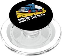 Surfin The Road Trucker Diesel Surf Trucker Truck Driver PopSockets PopGrip for MagSafe