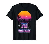 Surfing 1970 Pacific Ocean Sunset 70th Birthday 70 years old T-Shirt
