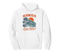 Surfing 70's Retro Hawaiian Summer Surf Lanai Island Pullover Hoodie