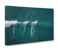 Surfing A Wave In Hawaii Canvas Print | Gallery Wrapped 30mm Frame Wall Art | 30x20 inches | Ready to Hang | Coastal Seascape Picture | Living Room Bedroom Lounge Office