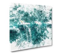 Surfing a Wave in Hawaii Watercolour Canvas Print | Gallery Wrapped 30mm Frame Wall Art | 14x14 inches | Ready to Hang | Modern Seascape Picture | Living Room Bedroom Lounge Office