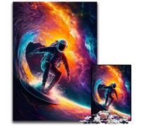 Surfing Astronaut Jigsaw Puzzles for Adults, 1000 Piece cardboard Jigsaw Puzzles for Adults Challenging Brain Teaser for Teenagers, Family Game Night Fun 26X38CM/10.23x14.96inch