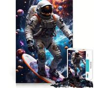 Surfing Astronaut Space Jigsaw Puzzles 1000 Piece for Teenagers Improve Memory Relaxing Fun Sharp Edge Unique Gift (38x26cm)