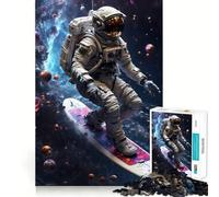 Surfing Astronaut Space Teenager Jigsaw Puzzles 1000 Pieces Memory Boost Home Activity Pattern Assembly Perfect Present (50x75cm)