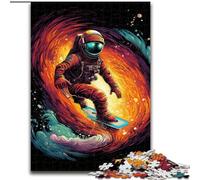 Surfing Astronauts Adult Jigsaw Puzzles 1000, Pattern Assembly Deal As Gifts for The Whole Family Suitable for And 14 (26x38cm)