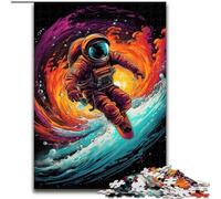 Surfing Astronauts JigsawPuzzle 1000 Pieces for Teenagers, Educational Games Home Decoration Birthday Present, Gifts, Wall Art (26x38cm)