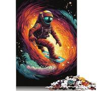 Surfing Astronauts Jigsaws Puzzle 1000 Pieces Adult Jigsaw Puzzle Educational Games Toys Diy Wooden Creative Puzzle Gifts 1000pcs (75x50cm)