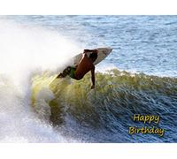 Surfing Birthday Card