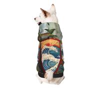 Surfing Board Printed Dog Hoodie Soft Dog Sweatshirt Cute Cat Dog Clothes for Small Dogs Kitten Puppy, XS
