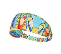 Surfing Board Printed sports sweatband suitable for running, cycling, fitness and yoga, moisture wicking headband
