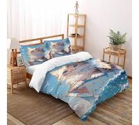 Surfing Cats Bedding Set Super King(260x220cm), Cute Animals Comforter Cover Kids Adults Bedroom Decor, Cute Animals 3D Print Duvet Insert 3-piece with 2 Pillowcase