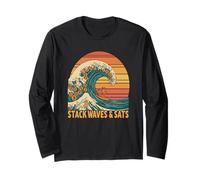 Surfing Crypto Blockchain Wave Finance Digital Money Bitcoin Long Sleeve T-Shirt