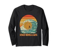 Surfing Crypto Blockchain Wave Finance Digital Money Bitcoin Long Sleeve T-Shirt