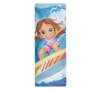 Surfing Cute Blue Sea thin yoga mat for pilates printed, non slip, hot yoga mat towel with carrying bag tapete para ejercicio 71x26 inches