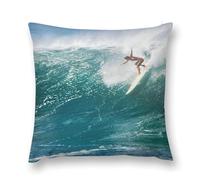 Surfing Double-Sided Pillowcase | Short Plush Ultra Soft Cozy Decorative Throw Pillow Cover | Style 24x24in(60x60cm) | for Sofa, Bedroom & Living Room
