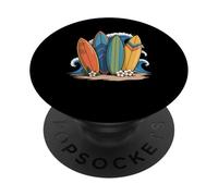Surfing Hawaii Surfboard Beach Surfer Humor for Men Women PopSockets Adhesive PopGrip