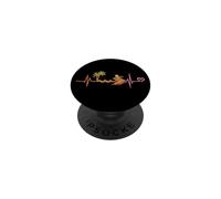 Surfing Heartbeat Beach Waves Palm Trees Surf Lover Summer PopSockets Adhesive PopGrip