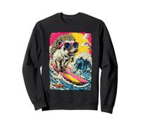 Surfing Hedgehog riding Wave Surfer Animal Sunset Beach Sweatshirt