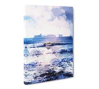 Surfing In Rhode Island Canvas Print | Gallery Wrapped 30mm Frame Wall Art | 20x14 inches | Ready to Hang | Abstract Beach Picture | Living Room Bedroom Lounge Office