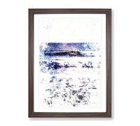 Surfing In Rhode Island Watercolour Modern Framed Wall Art Print, Ready to Hang Picture for Living Room Bedroom Home Office Décor, Walnut A3 (34 x 46 cm)