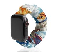 Surfing Jack Russell Dog Scrunchie Watch Bands Soft Elastic Replacement Wristband Compatible with Apple Watch 38mm/40mm