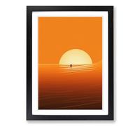 Surfing Minimalism Framed Wall Art Print A2 Black