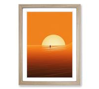 Surfing Minimalism Framed Wall Art Print A2 Oak